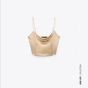 Zara Satin effect crop top